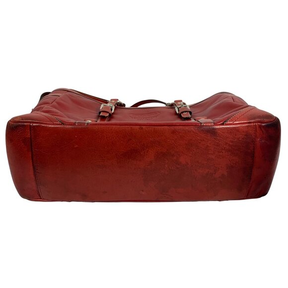 COACH Classic RED Leather Gallery East West Tote F12525 Satchel w/ Hang Tag Fob - Picture 13 of 16